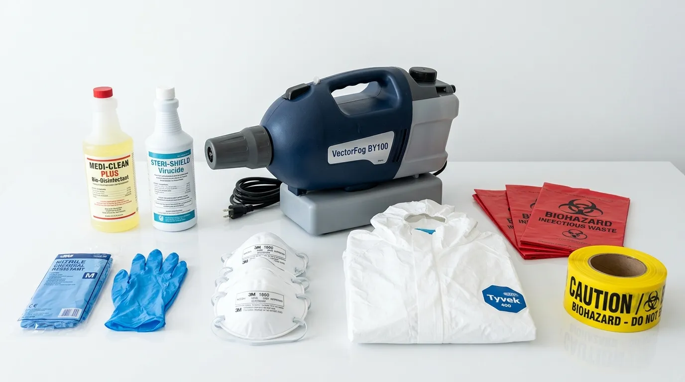 Professional biohazard remediation crew working in Madison